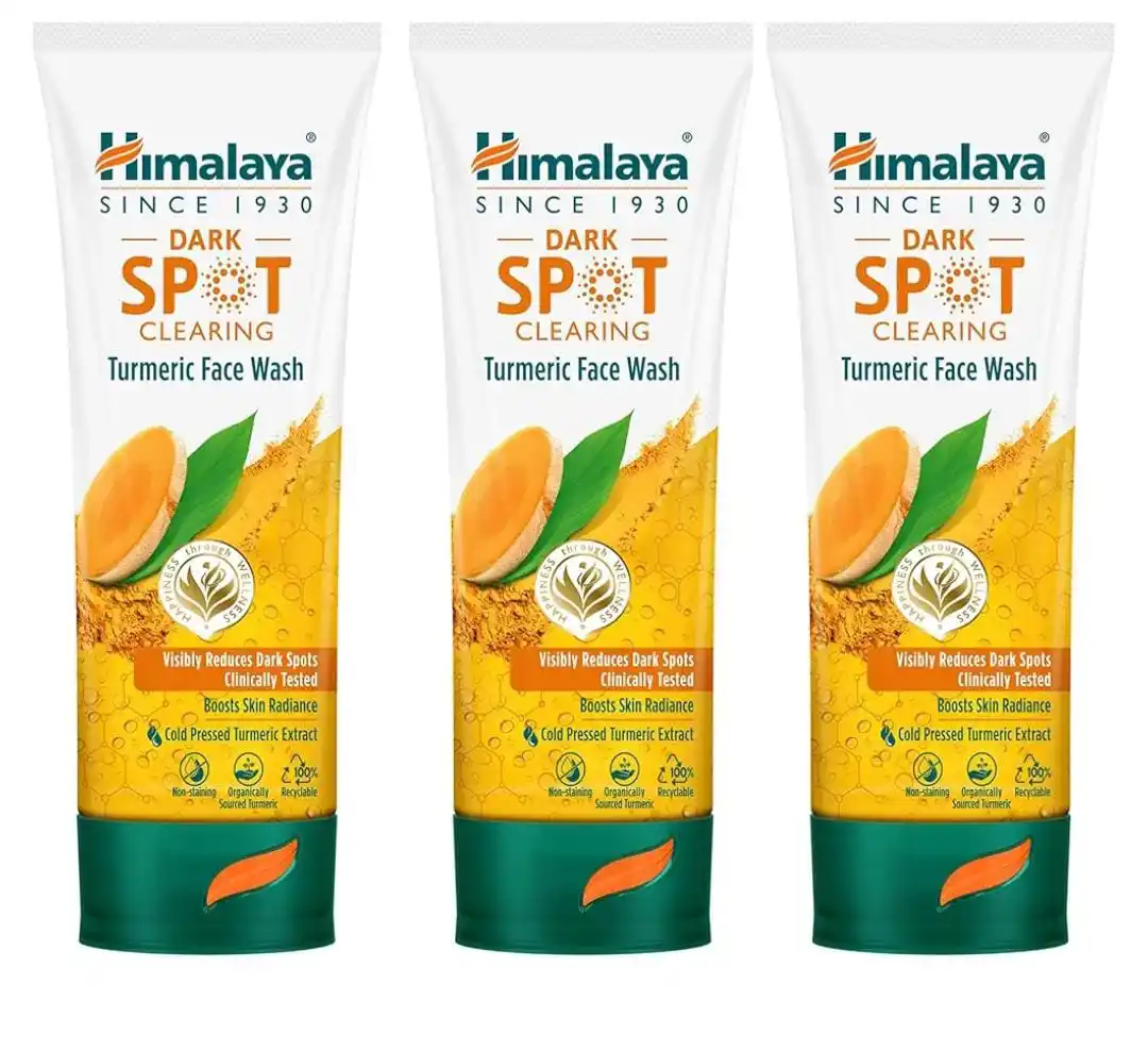 Image from Great Deals Hub PRO: Himalaya Dark Spot Clearing Turmeric Face Wash 100ml (Pack of 3) @297 ...