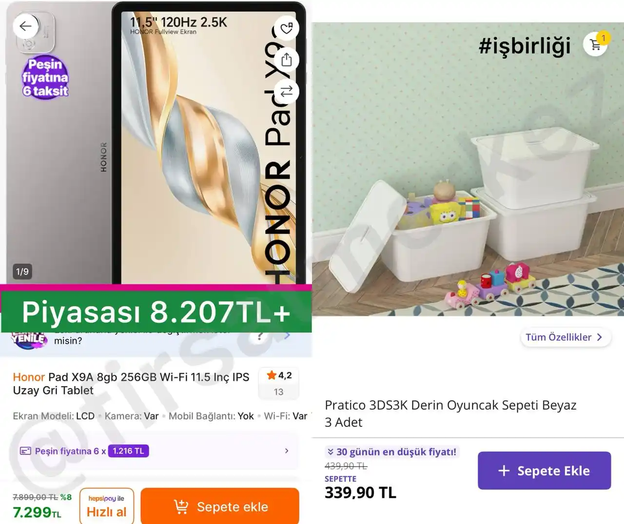 Image from İndirim Fırsat Merkezi: 🔥Honor Pad X9A 8GB Wi-Fi 11.5İnç Ips Uzay Gri Tablet   ✅7.299TL’ye Dü...