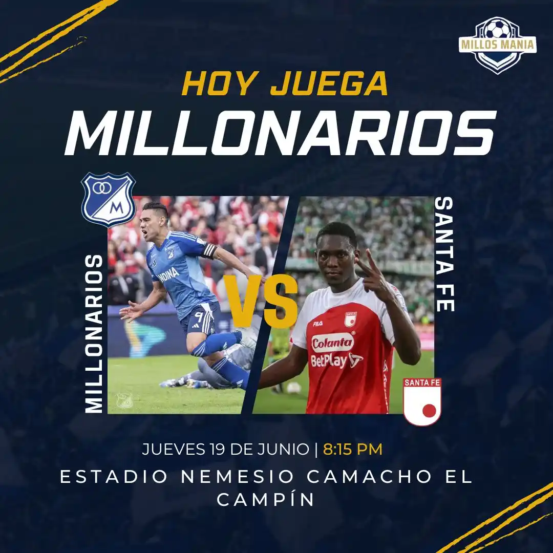Image from Millos Manía 💙Ⓜ️🏆: ¡HOY JUEGA EL EMBAJADOR! 🔵💙🤍  El día de hoy Millonarios recibe a Sa...