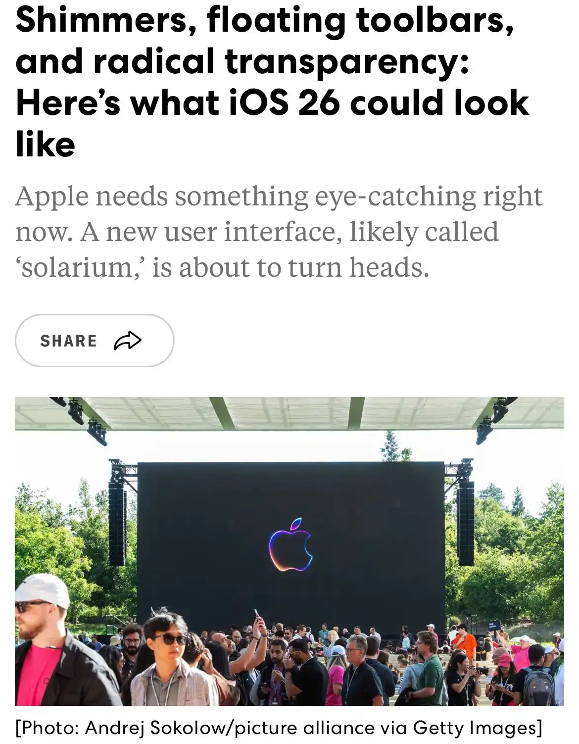 Image from Fast Company: In less than two weeks, on June 9, Apple will kick off its annual Worl...