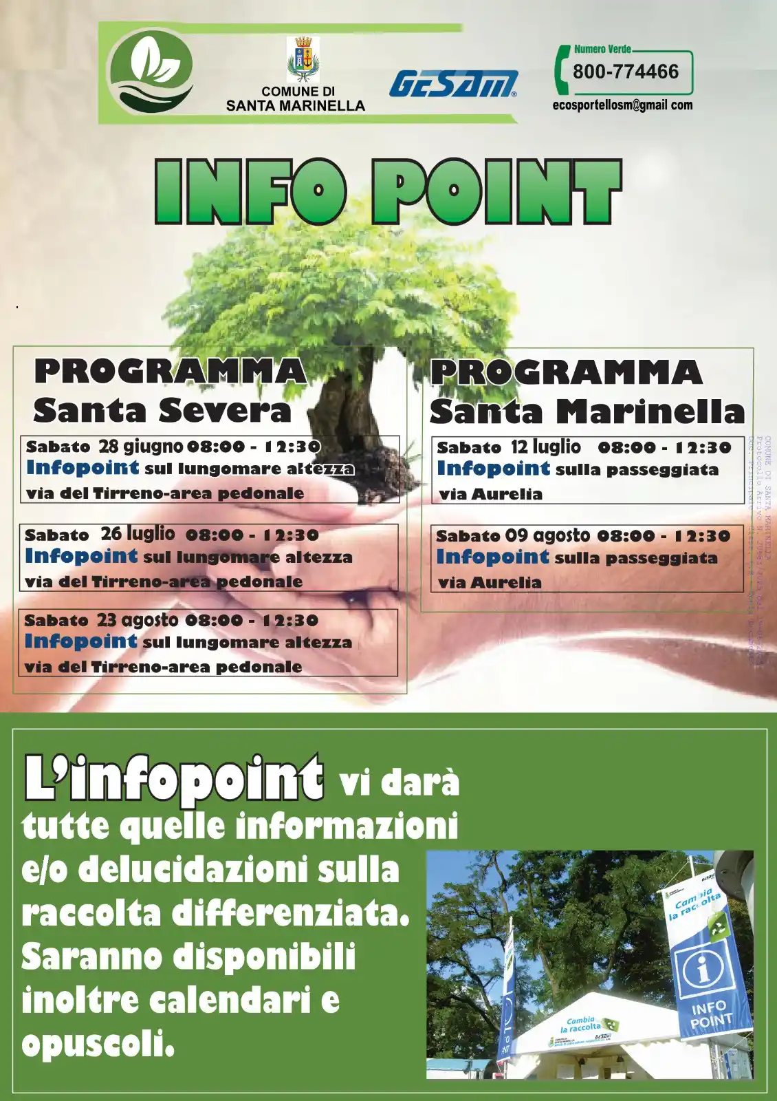 Image from Comune di Santa Marinella: ♻️INFOPOINT 2025 L'infopoint darà tutte quelle informazioni e/o deluc...