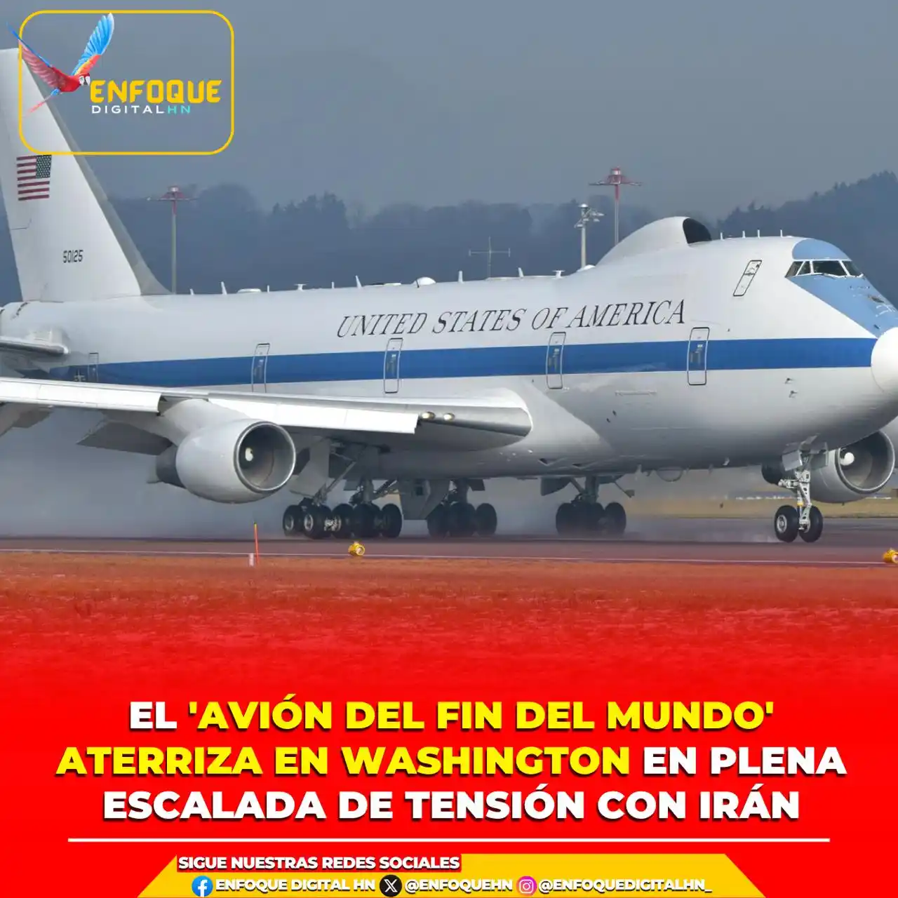 Image from Enfoque Digital HN: INTERNACIONALES 🇺🇸✈️ || Uno de los Boeing E-4 de la Fuerza Aérea de ...