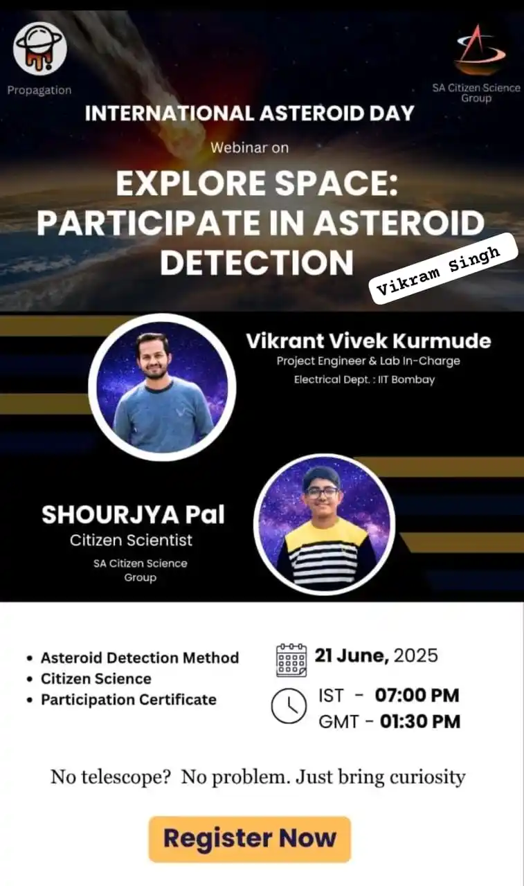 Image from Physics Jobs UG PG PHD Intership Project Workshop: INTERNATIONAL ASTEROID DAY EVENT Explore Space: Participate in Astero...