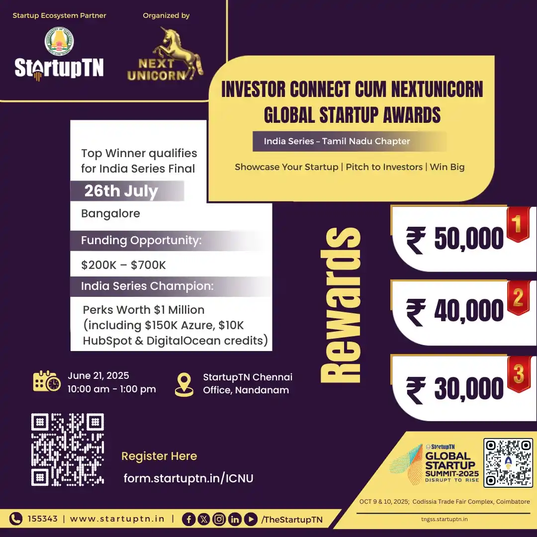 Image from Coimbatore Startup and MSME Network: 🚀 Investor Connect cum NextUnicorn Global Startup Awards 🔥 India Ser...