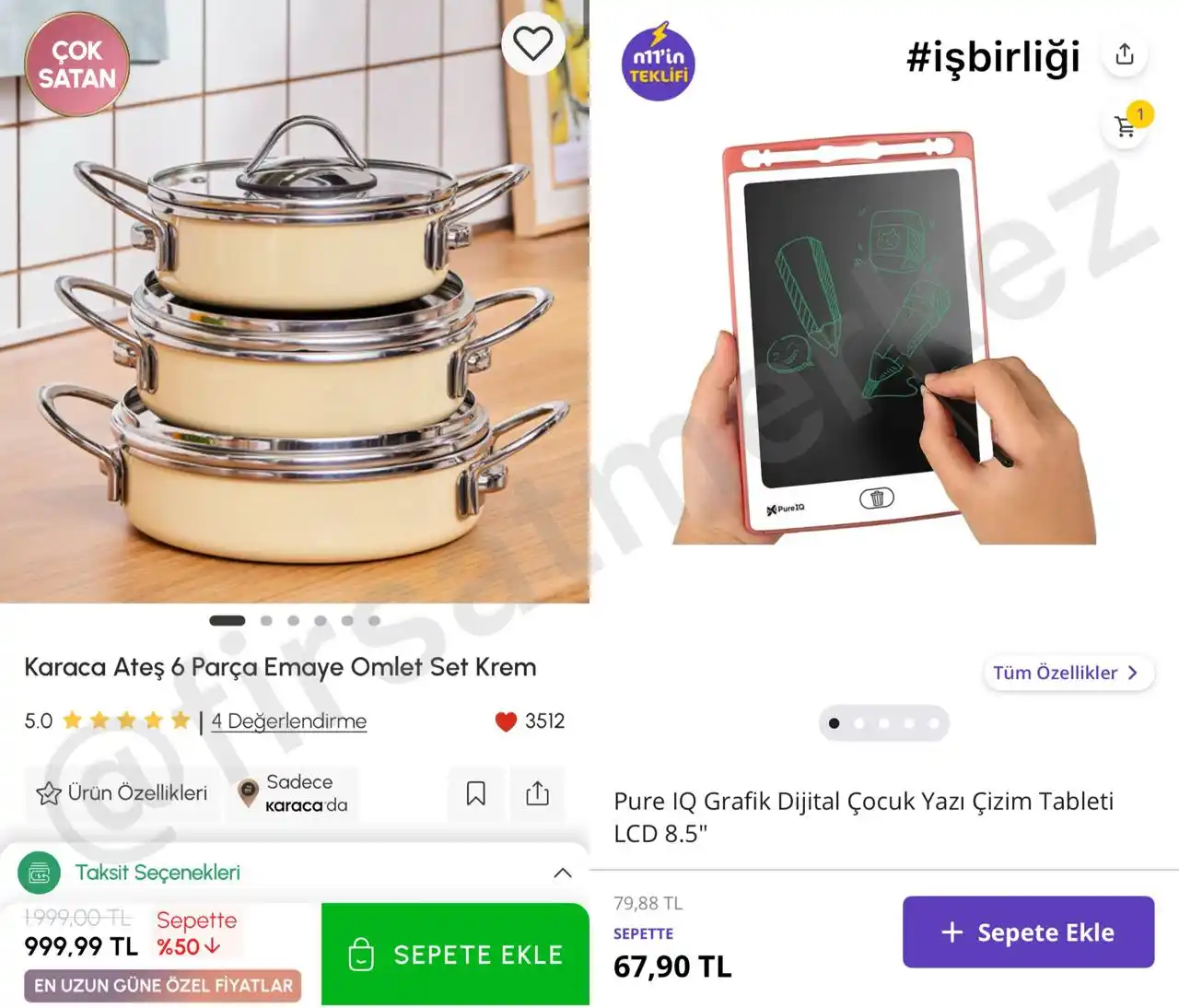Image from İndirim Fırsat Merkezi: 🔥Karaca Ateş 6 Parça Emaye Omlet Set Krem ✅999TL’ye Düştü - Son 6 A...