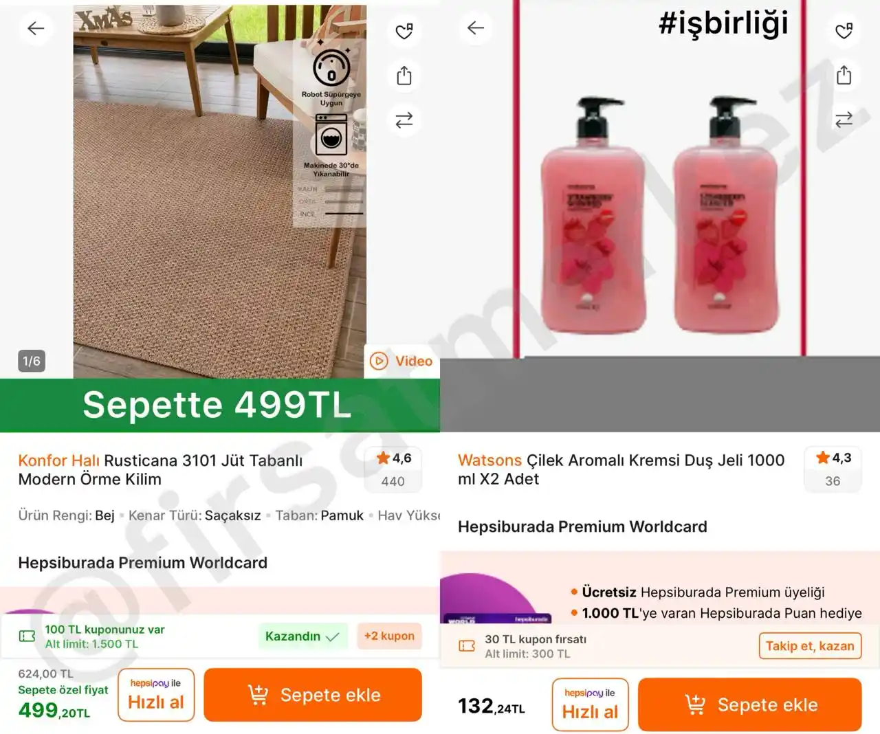 Image from İndirim Fırsat Merkezi: 🔥Konfor Halı Rusticana Jüt Tabanlı Modern Örme Kilim   ✅Sepette 439TL...