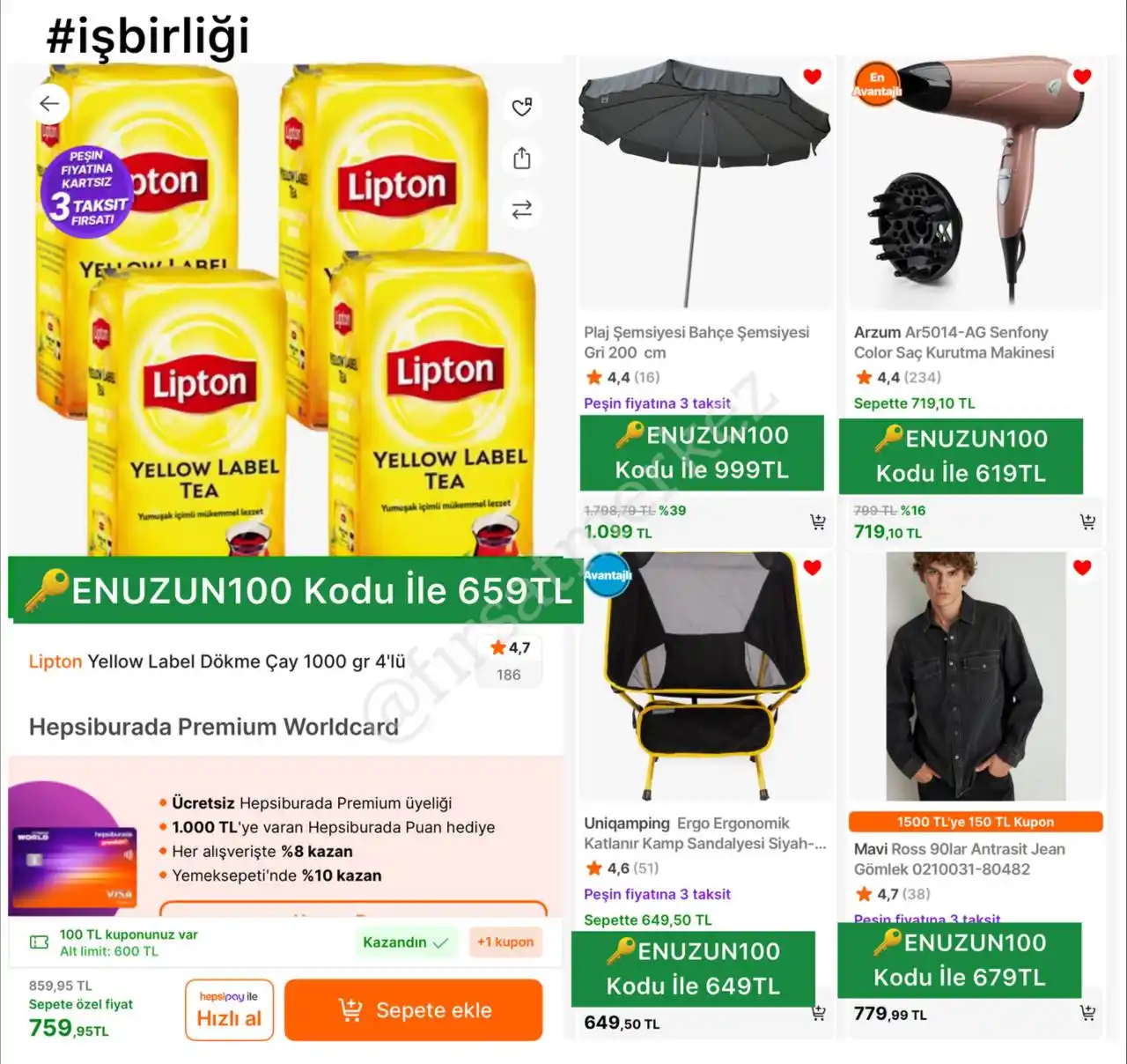 Image from İndirim Fırsat Merkezi: 🔥Lipton Yellow Label Dökme Çay 1000Gr 4’lü ✅ENUZUN100 Kodu İle 659T...