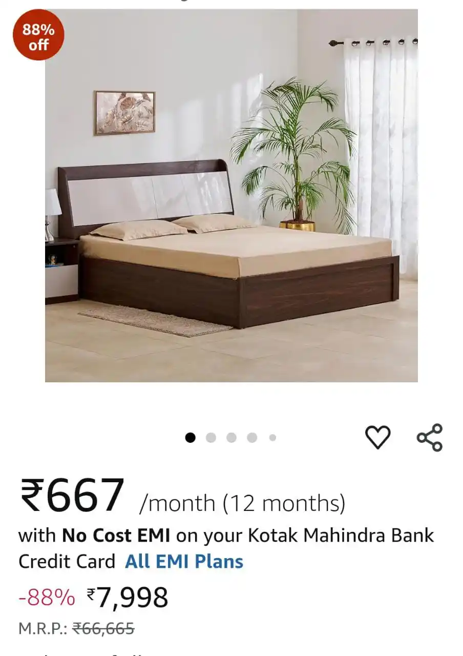 Image from Great Deals Hub PRO: Loot 7998 ~66665~  Home Centre My Bed Tulip Queen Bed with Hydraulic a...