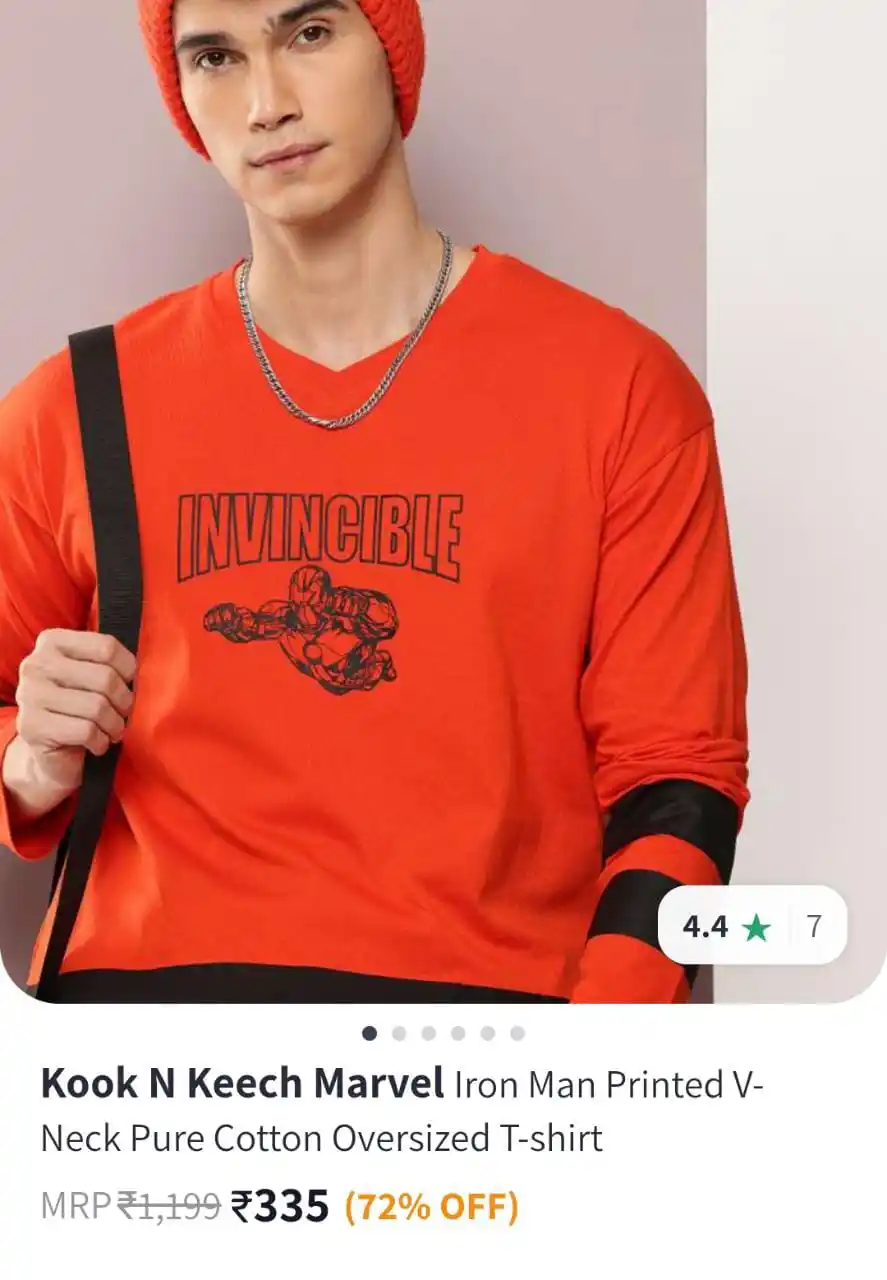 Image from Great Deals Hub PRO: *Loot Kook n Keech Marvel Iron Man Cotton Tshirt @ 335/-* https://myn...