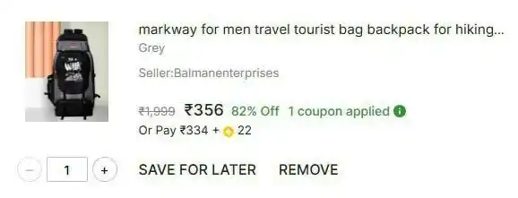Image from Outfits Decode: markway camping Rucksack at Rs.356 https://fktr.in/HA8kI7d...