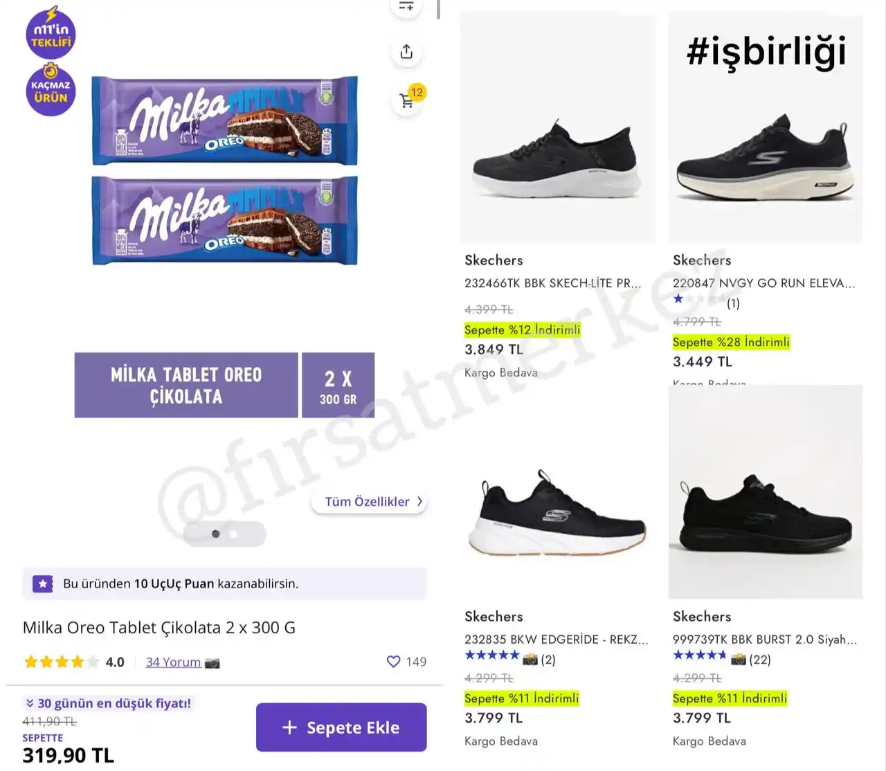 Image from İndirim Fırsat Merkezi: 🔥Milka Oreo Tablet Çikolate 2x300Gr   ✅319TL’ye Düştü - Kargo Ücretsi...