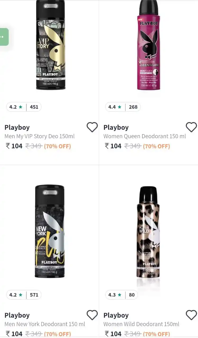Image from Great Deals Hub PRO: *Myntra: Upto 70% Off On Branded Deodorants*  He: https://myntr.it/87D...