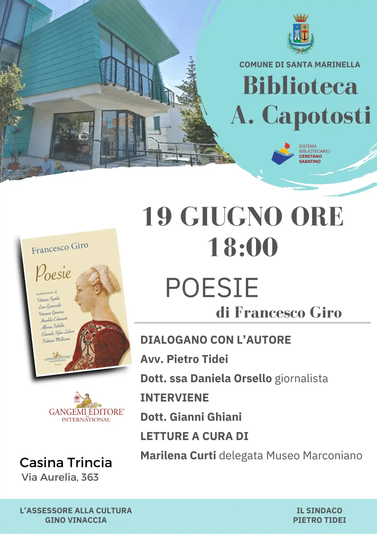 Image from Comune di Santa Marinella: Poesie” è il libro scritto da Francesco Giro, edito da Gangemi Editore...