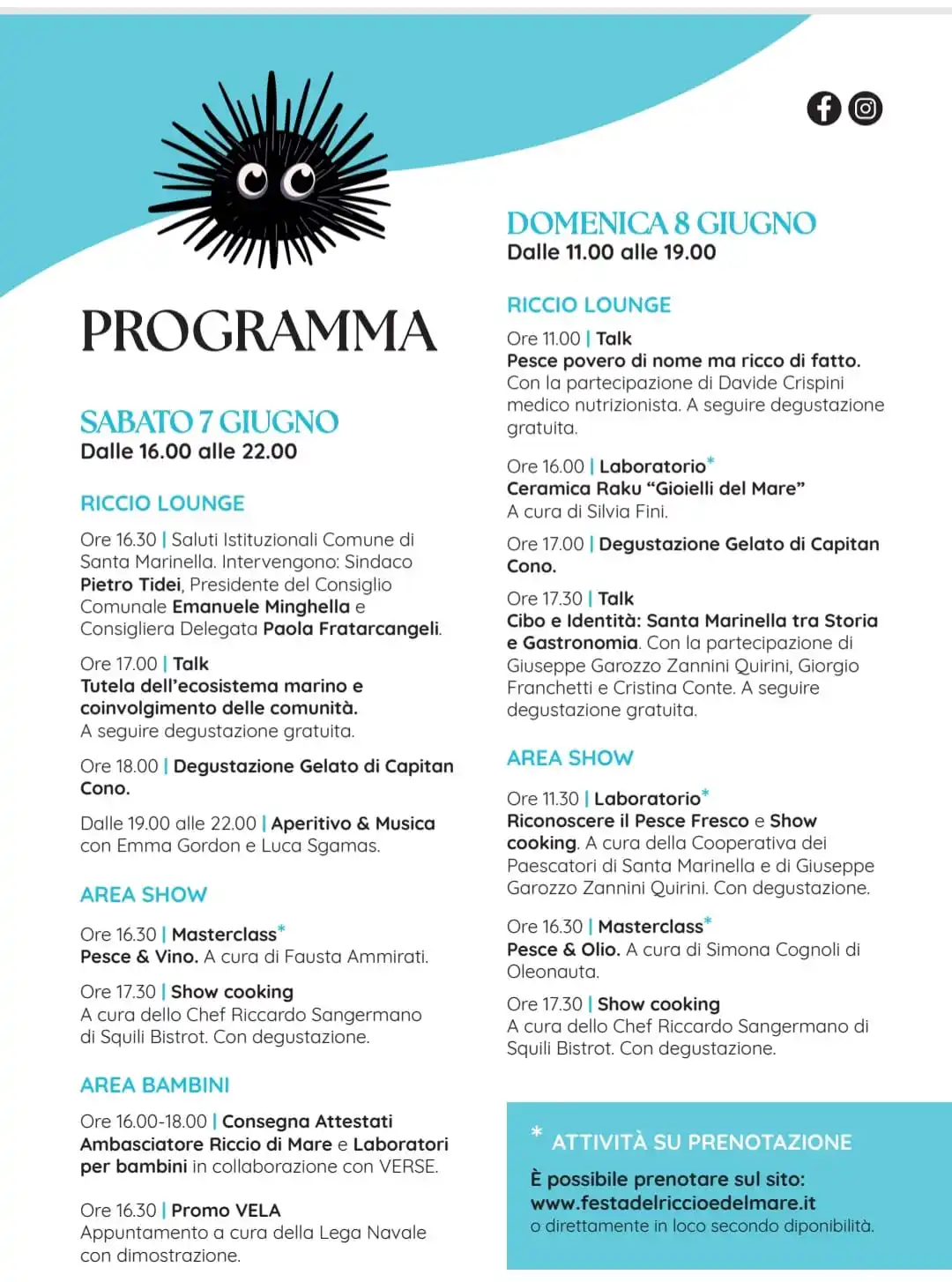 Image from Comune di Santa Marinella: Programma della Feste del Riccio e del Mare per le giornate del 7 e 8 ...