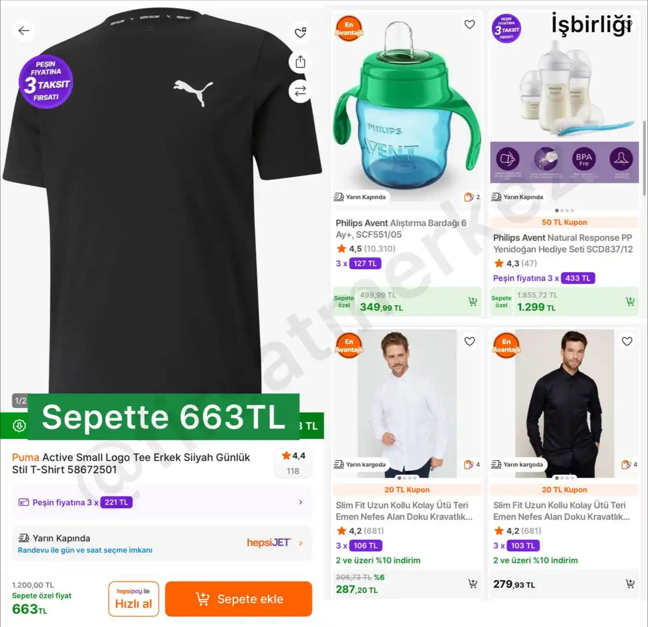 Image from İndirim Fırsat Merkezi: 🔥Puma Active Small Logo Erkek Siyah T-Shirt  ✅Sepette 663TL - Puma Ür...