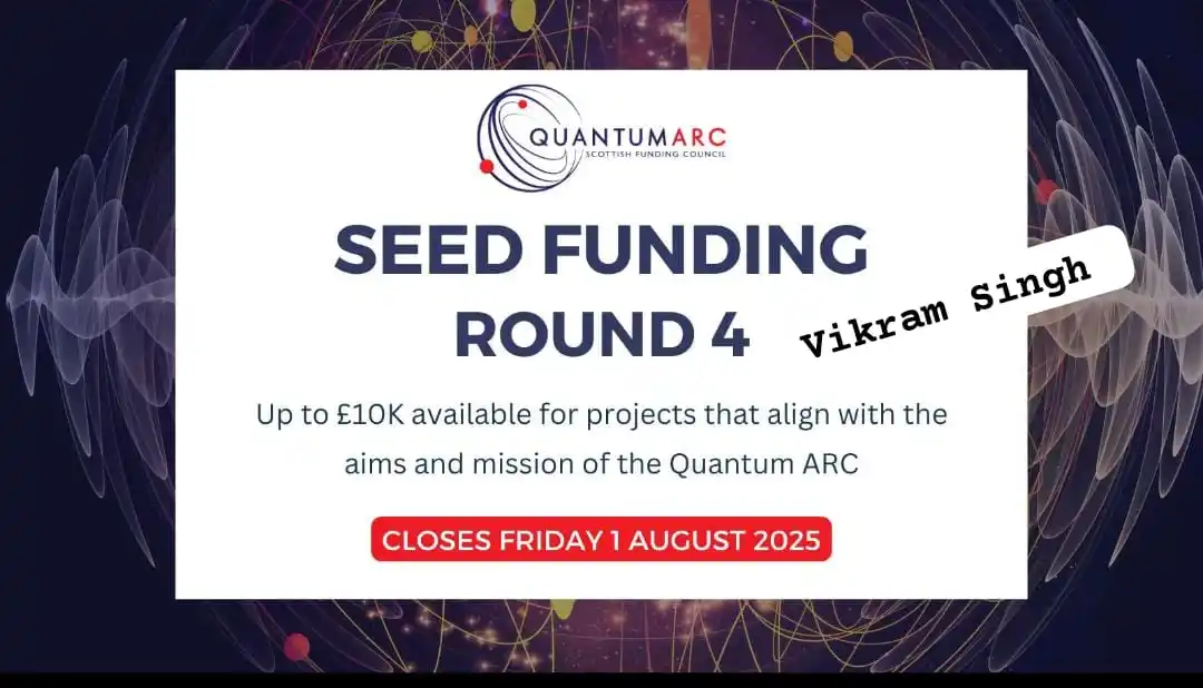 Image from Physics Jobs UG PG PHD Intership Project Workshop: Quantum ARC seed funding round 4 is now open! The scope is flexible, ...