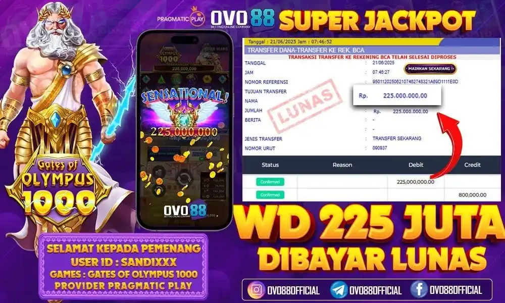 Image from OVO88: Selamat kepada member yang telah mendapatkan jackpot sampai jutaan ru...