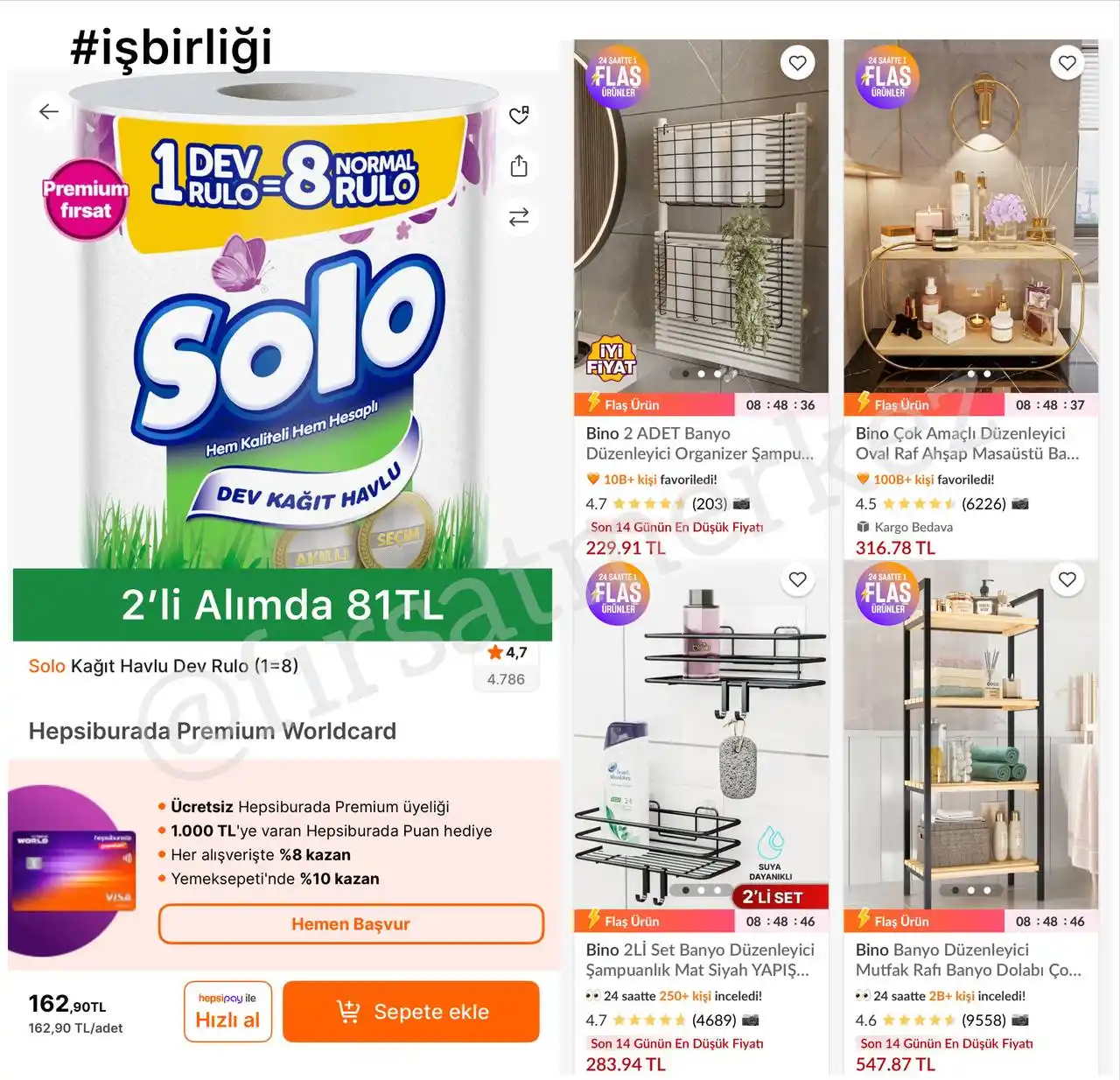 Image from İndirim Fırsat Merkezi: 🔥Solo Kâğıt Havlu Dev Rulo 1=8 ✅162TL - 2’li Alımda 2 Al 1 Öde İle T...