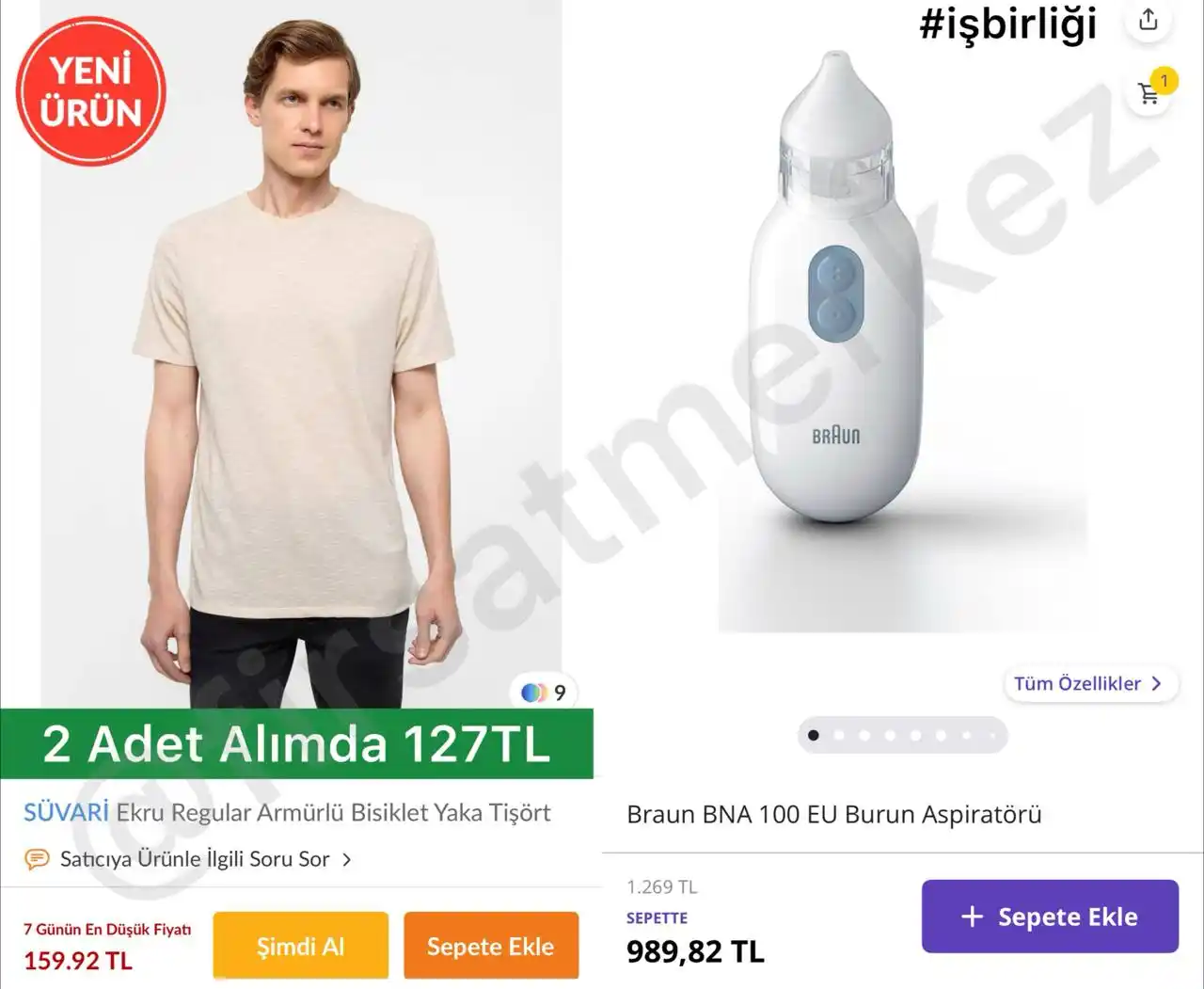 Image from İndirim Fırsat Merkezi: 🔥Süvari Ekru Regular Armürlü Yaka T-Siirt   ✅159TL’ye Düştü - 2’Li Al...