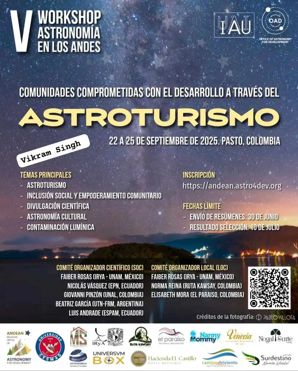 Image from Physics Jobs UG PG PHD Intership Project Workshop: The Andean Regional IAU Office of Astronomy for Development will be ho...
