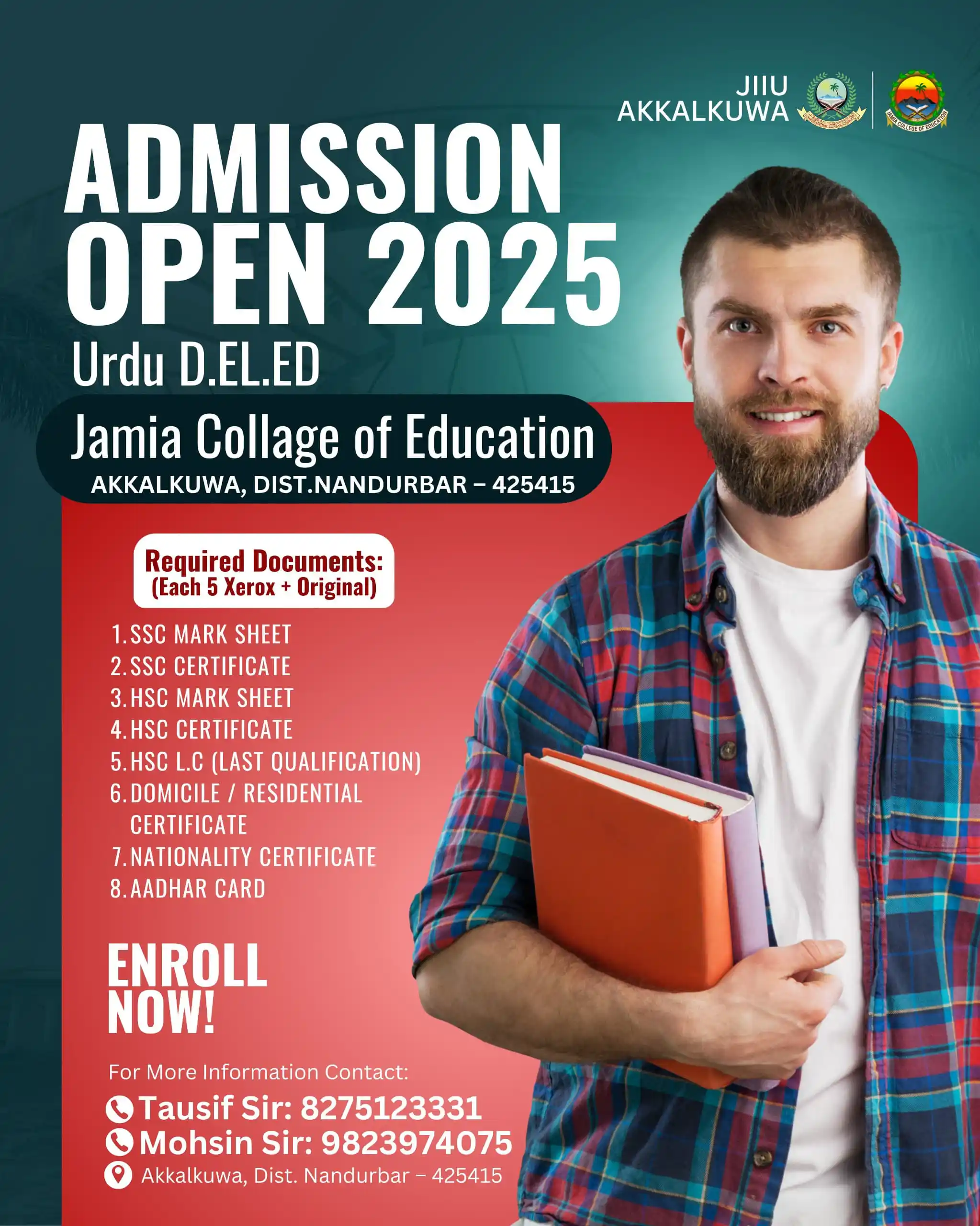 Image from JIIU MEDIA: 📢 Admissions Open for Urdu D.El.Ed. – Academic Year 2025 📍 Offered a...