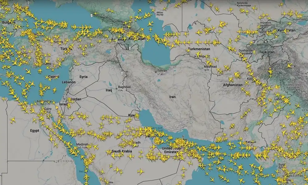 Image from SAFIR TV | تلویزیون سفیر: *افزایش پنج‌برابری پروازهای عبوری از افغانستان همزمان با ادامه جنگ ایر...