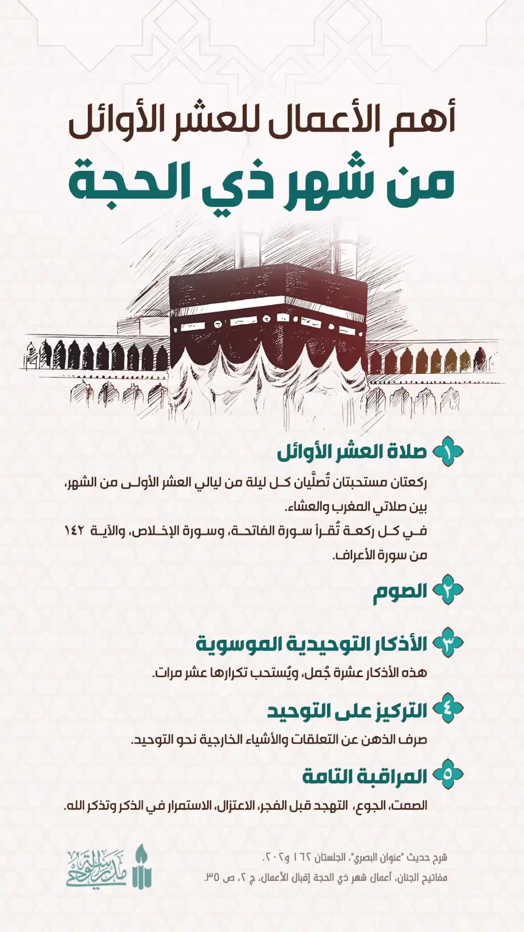 Image from مدرسة الوحي | Madrasat Alwahy: 💠 أهم الأعمال للعشر الأوائل من شهر ذي الحجة   <a class="text-blue-500...
