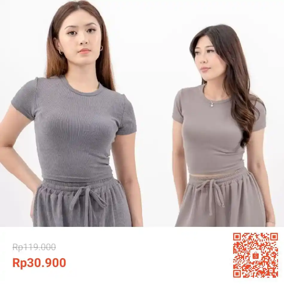 Image from Racun Shopee (Papa Shopee): AIJO | Cia Oneck Top- Atasan Wanita Bodyfit    https://s.shopee.co.id/...