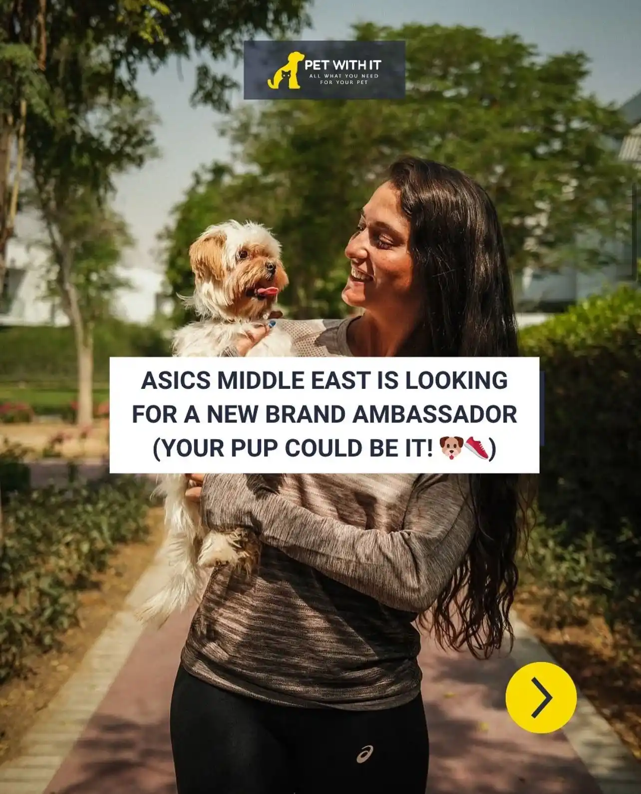 Image from PETWITHIT 🐶: Asics is looking for a new dog brand ambassador and your pup can be it...