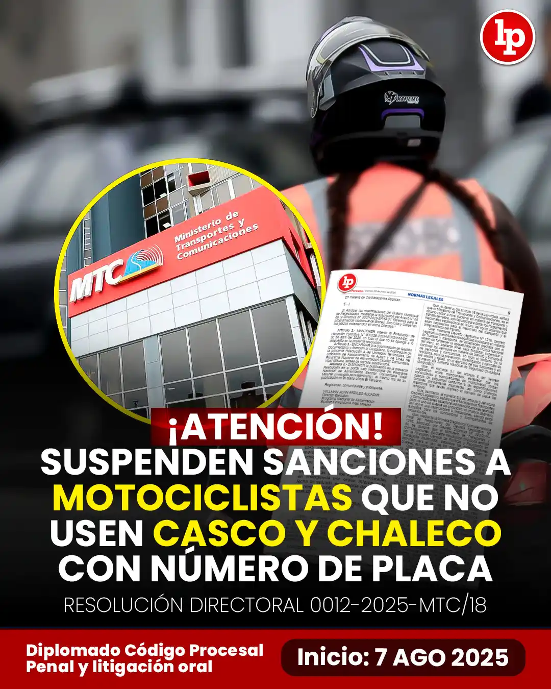 Image from LP Pasión por el Derecho: 🔴 ¡Atención! Suspenden sanciones a motociclistas que no usen casco y ...