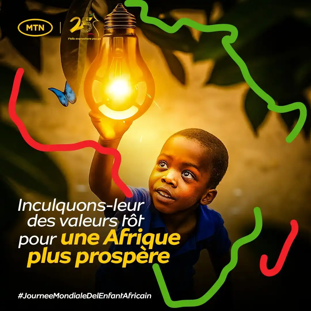 Image from MTN Cameroon: Aujourd’hui, nous célébrons les rêves, la force et l’avenir de l’Afriq...