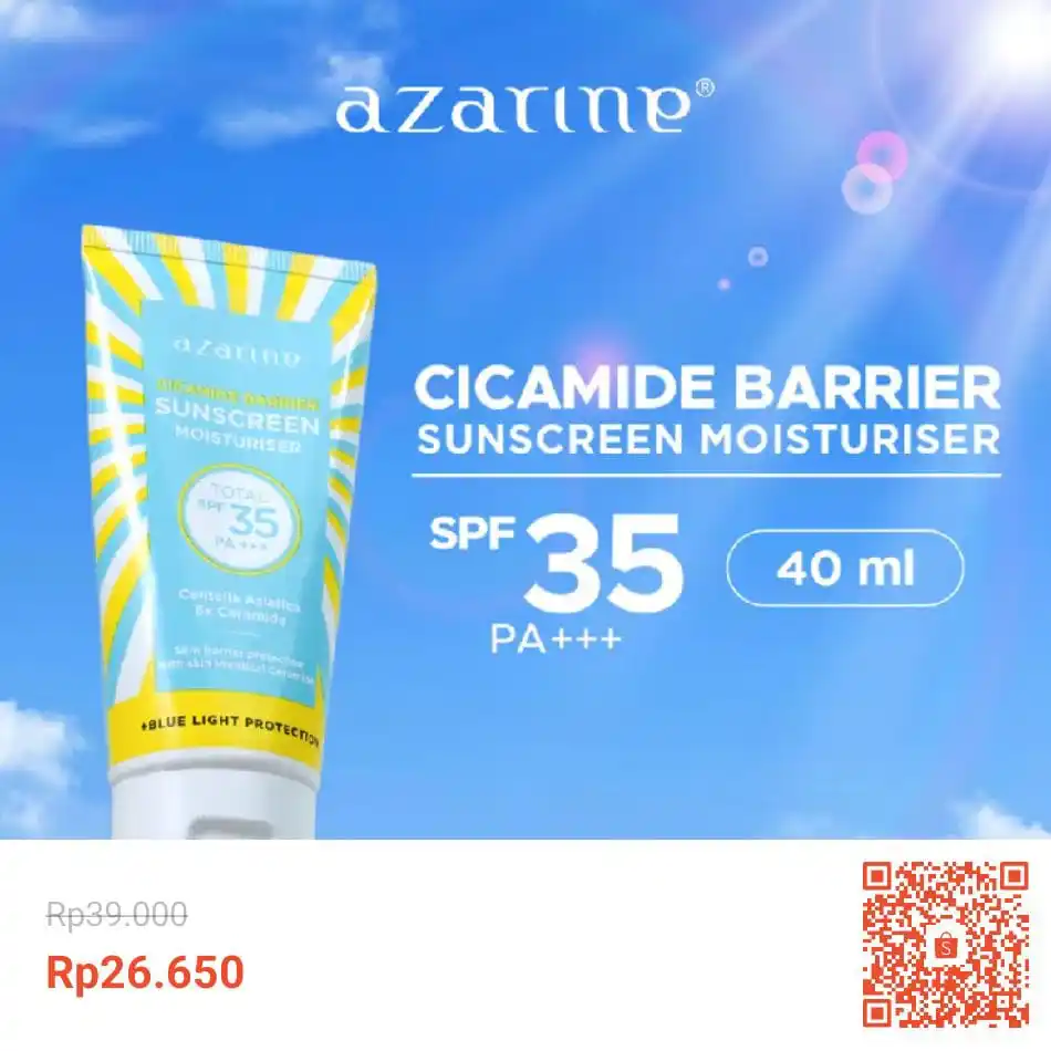 Image from Racun Shopee (Papa Shopee): Azarine Cicamide Barrier Sunscreen Moisturiser SPF35 PA+++ [LOLOS UJI ...