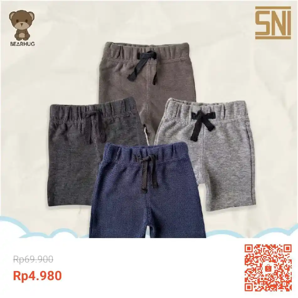 Image from Racun Shopee (Papa Shopee): Bearhug Celana Bayi Laki-Laki Selutut 3/4 LGF4 Mix Color 6-18 Bulan   ...