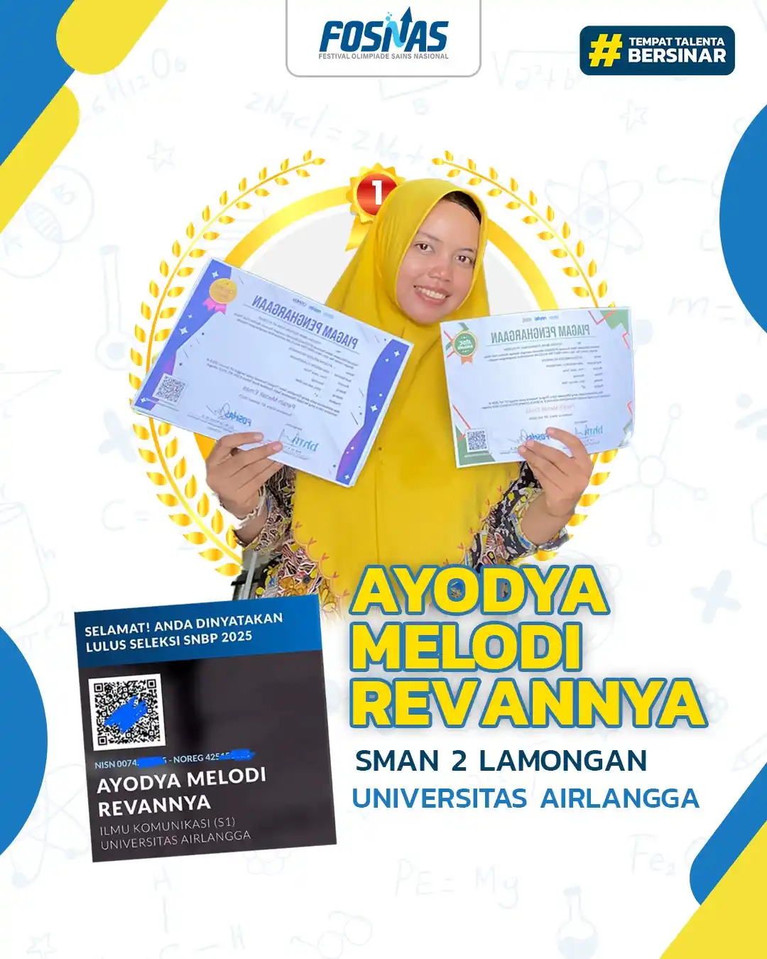 Image from Fosnas.id: Berikut Testimoni yang lolos SNBP dengan menggunakan piagam/sertifikat...