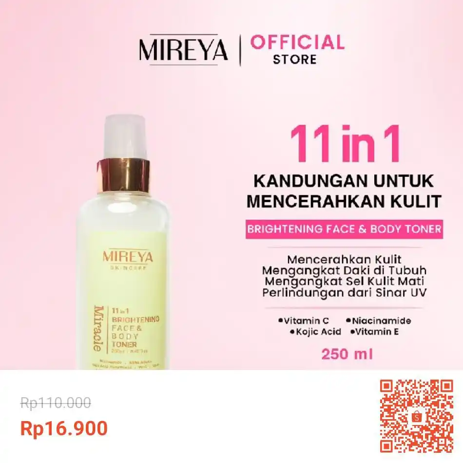 Image from Racun Shopee (Papa Shopee): (BIG SIZE) Mireya 11 in 1 Miracle Brightening Face & Body Toner 250 ml...