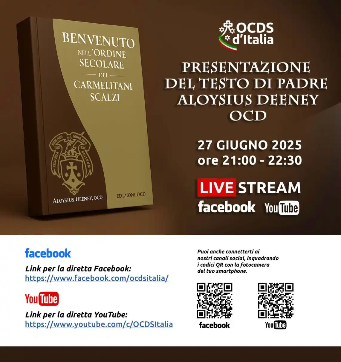 Image from Carmelitani Scalzi Italia Centrale : Buongiorno da Carmelitani Staff! 📣📣📣 *EVENTO NAZIONALE OCDS D’ITA...