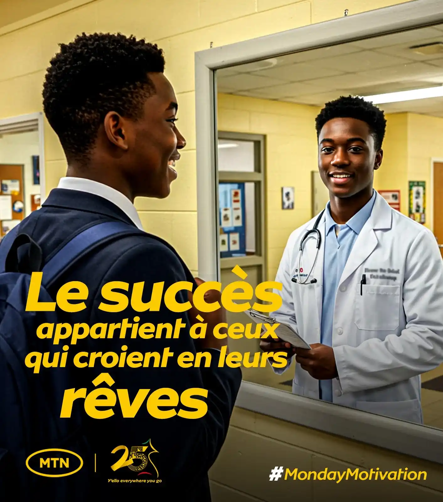 Image from MTN Cameroon: Ce lundi, n’oublie pas que chaque petite action te rapproche de ton ob...