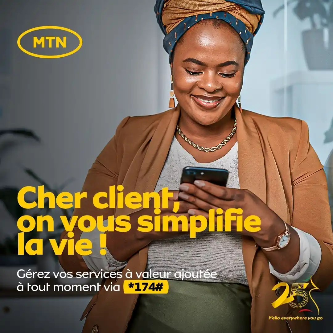 Image from MTN Cameroon: Cher client, votre confort est notre priorité. Gérez vos services à va...