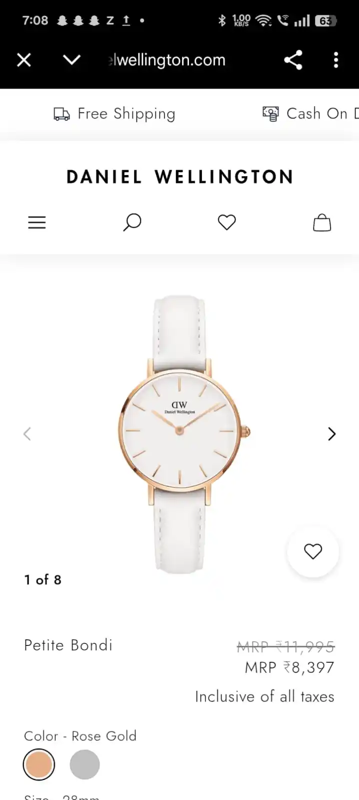 Image from Aaimz Enterprises: Daniel Wellington Size : 28mm MRP : 12000 Offer Price : 1500 For Onl...