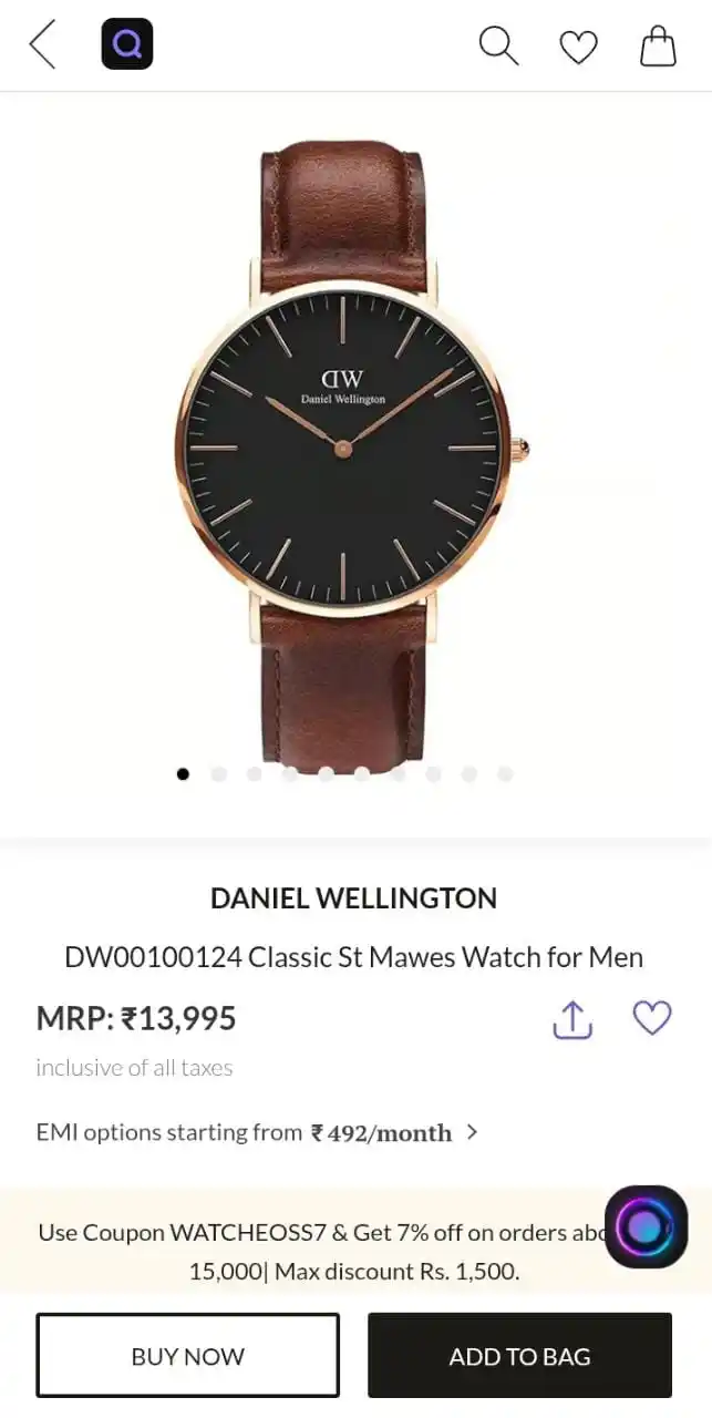 Image from Aaimz Enterprises: Daniel Wellington Size : 40mm MRP : 14000 Offer Price : 2000 For Onl...
