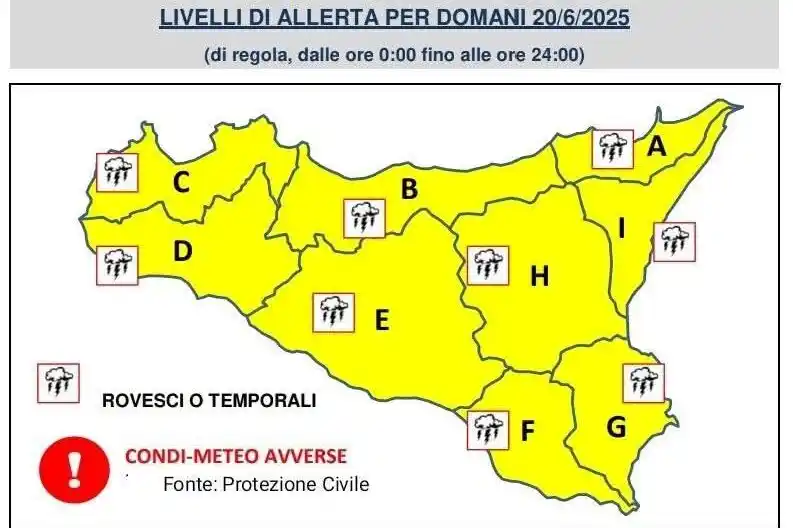 Image from 95047.it: Domani allerta gialla, nel weekend ritorna il caldo: Sicilia tra tempo...