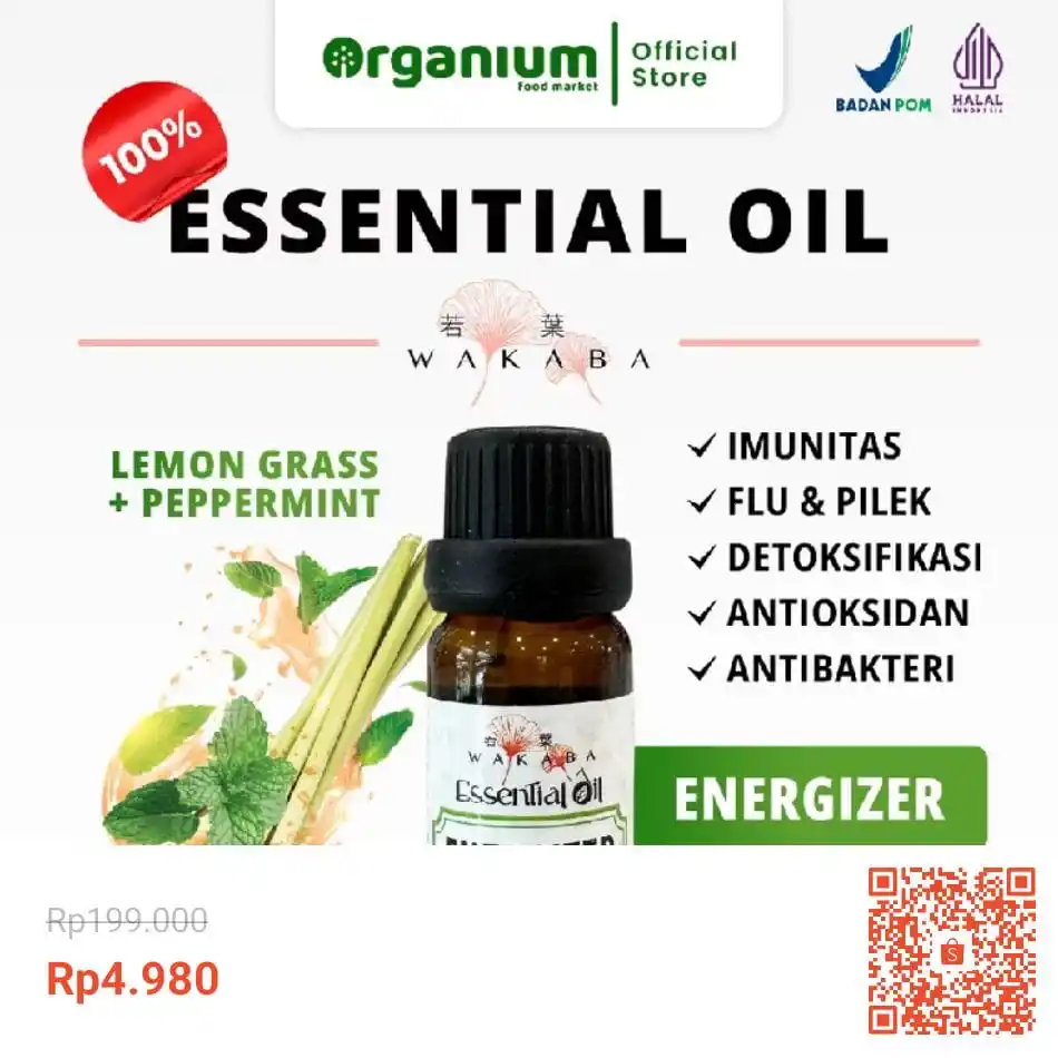 Image from Racun Shopee (Papa Shopee): Essential Oil Energizer Aromatherapy WAKABA Minyak Esensial Lemongrass...