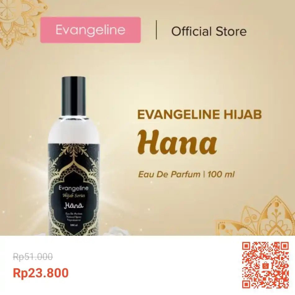 Image from Racun Shopee (Papa Shopee): Evangeline Parfum Wanita Long Lasting EDP Hijab Hana 100ml https://...
