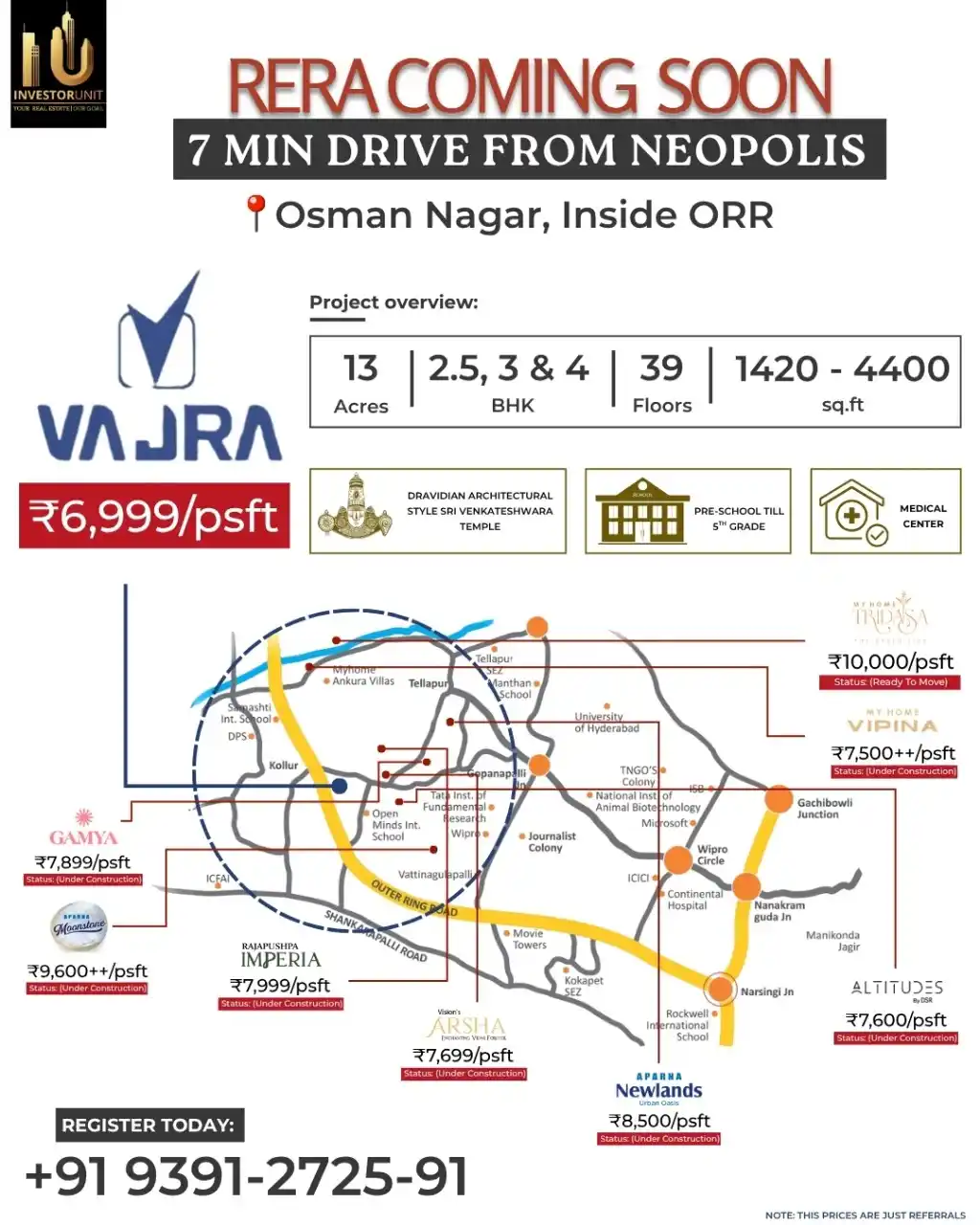 Image from InvestorUnit @ Hyderabad RealEstate News and Offers: 👑 Experience *Signature Living* at *Osman Nagar / Tellapur* in 13Acre...