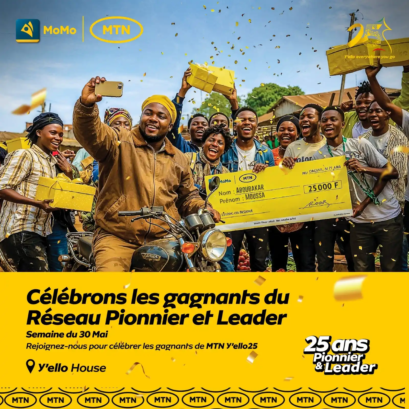 Image from MTN Cameroon: Félicitations à nos champions du Réseau Pionnier et Leader !   Rejoign...