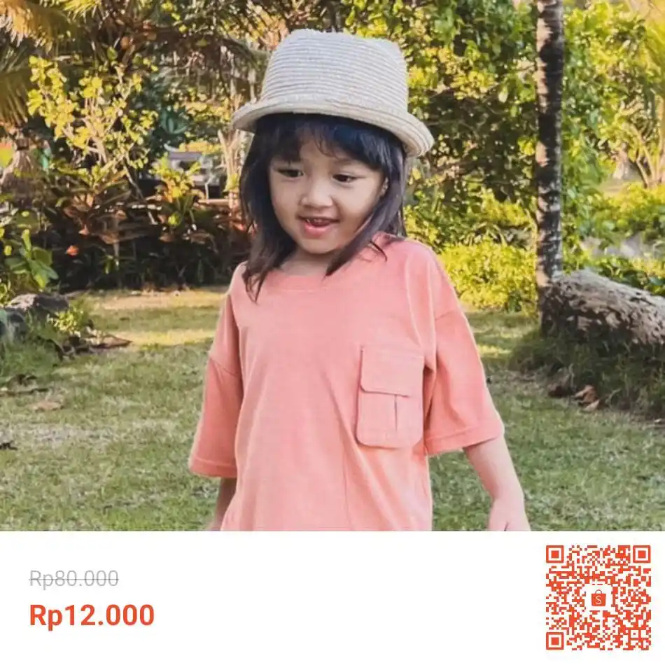 Image from Racun Shopee (Papa Shopee): Gercep JENAKA KIDS - Dhia Kaos Oversize Anak Perempuan Pocket Anak Bah...