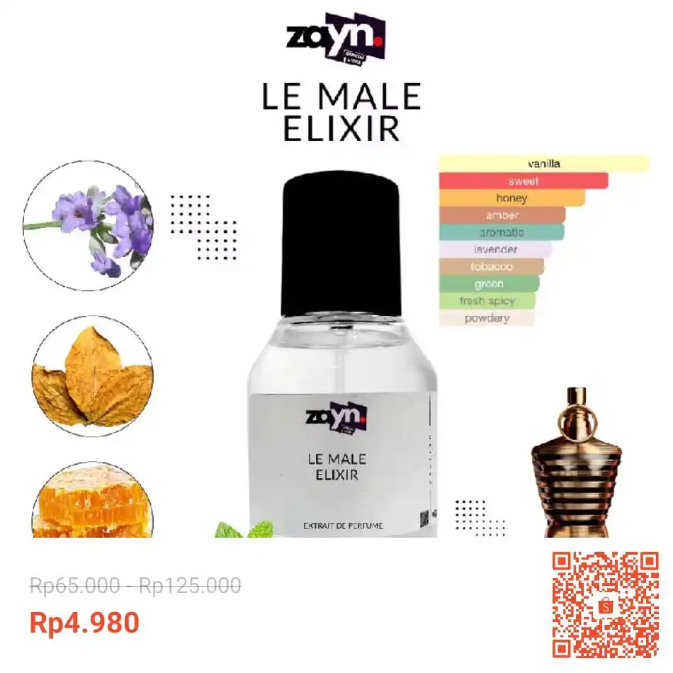 Image from Racun Shopee (Papa Shopee): Gercep Le Male Elixir JPG Inspired by Zayn Parfum 35ML Pria Aroma Vani...