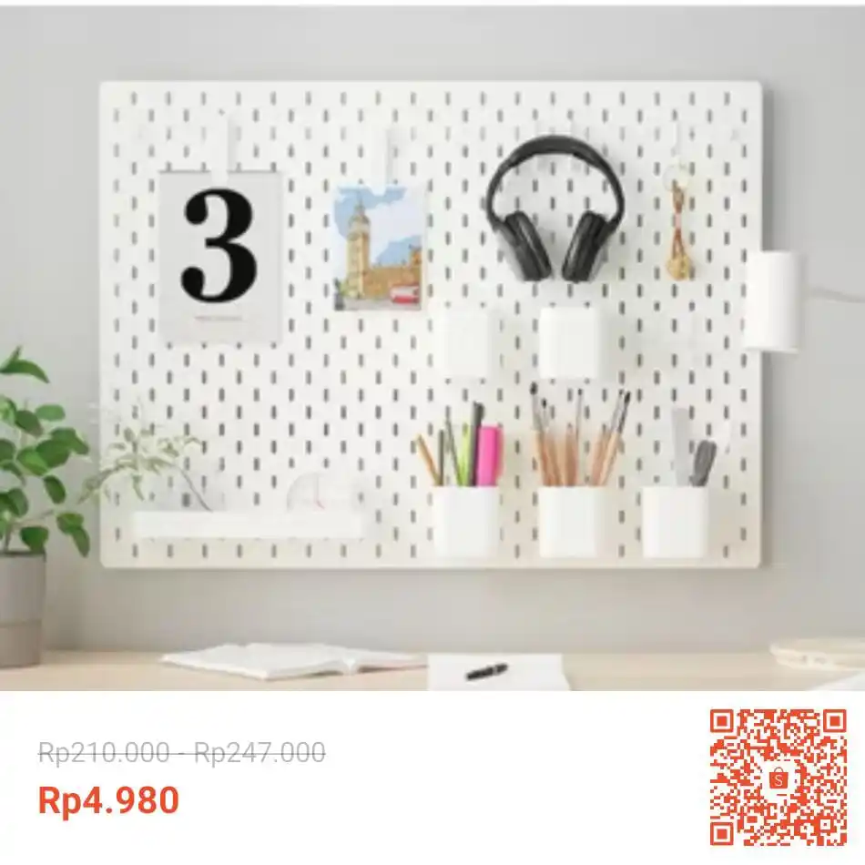 Image from Racun Shopee (Papa Shopee): Gercep Pegboard 55 X 65 Cm Desain Modern Tahan Lama https://s.shope...
