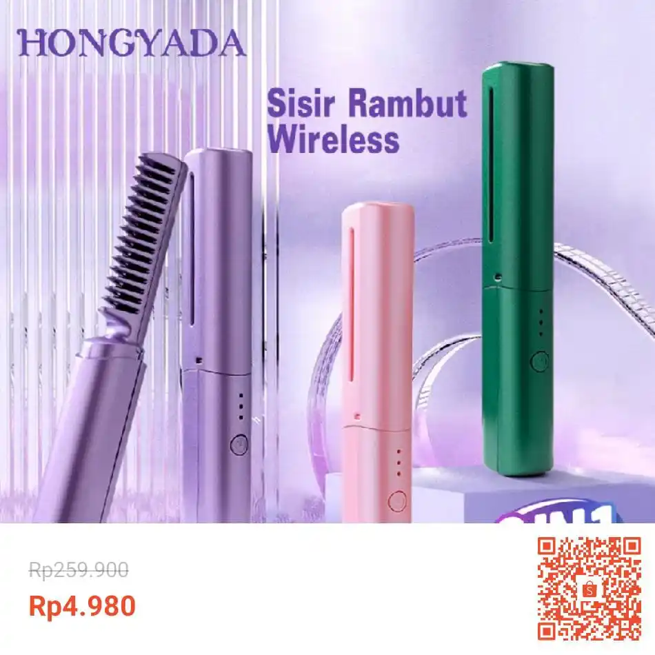 Image from Racun Shopee (Papa Shopee): Gercep Sisir Pelurus Rambut Listrik 2 In 1 Isi Ulang Pemanas Panas Sis...