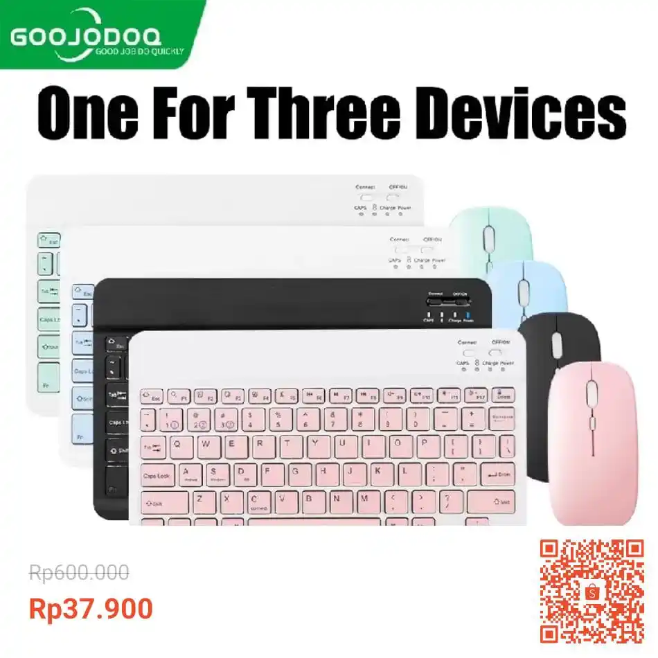 Image from Racun Shopee (Papa Shopee): Goojodoq 2nd gen Pro 10 Inch 3 in 1 Wireless Bluetooth Keyboard Mouse ...
